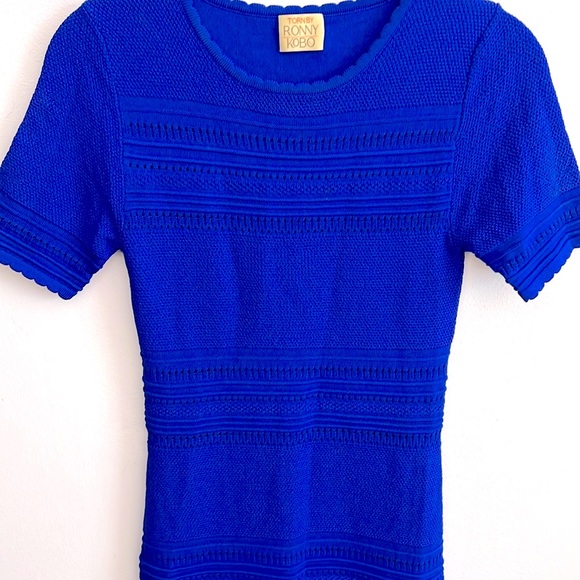 TORN RONNY KOBO cobalt blue knit dress XS - Picture 8 of 16